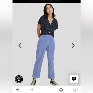 NWT RVCA pushed corduroy trouser 30 (12) in periwinkle